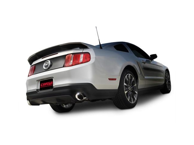 CORSA SPORT 2.5" Dual Rear Exit Axle-Back Exhaust w/ Single 4.0" Polished Tips (2011-2014 Mustang GT & BOSS 302)