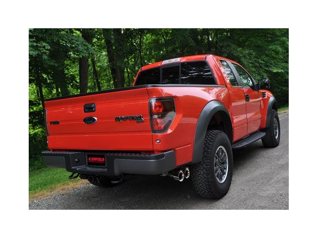 CORSA SPORT 3.0" Single Side Exit Cat-Back Exhaust w/ Twin 4.0" Polished Tips (2011-2014 F-150 SVT Raptor)