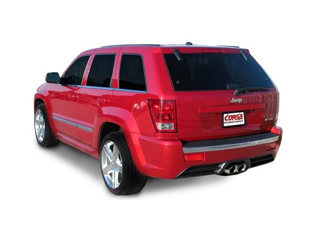 CORSA SPORT 2.5" Dual Center Rear Exit Cat-Back Exhaust w/ Single 4.0" Polished Tips (2006-2010 Grand Cherokee SRT-8) - Click Image to Close