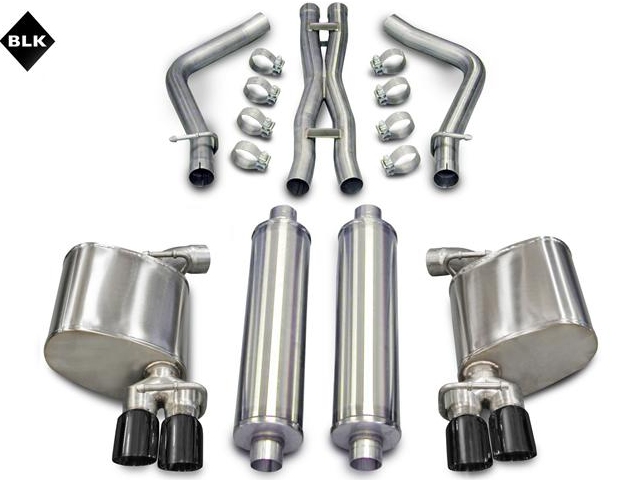 CORSA SPORT 2.5" Dual Rear Exit Cat-Back Exhaust w/ Twin 3.0" Black PVD Tips (2011-2014 Charger 5.7L HEMI)