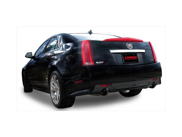 CORSA TOURING 2.5" Dual Rear Exit Axle-Back Exhaust w/ Single 4.0" Black PVD Tips (2009-2014 CTS-V) - Click Image to Close