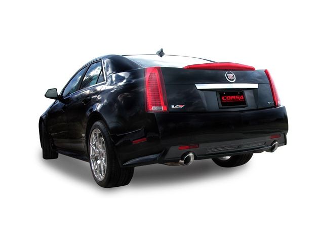 CORSA TOURING 2.5" Dual Rear Exit Axle-Back Exhaust w/ Single 4.0" Polished Tips (2009-2014 CTS-V) - Click Image to Close