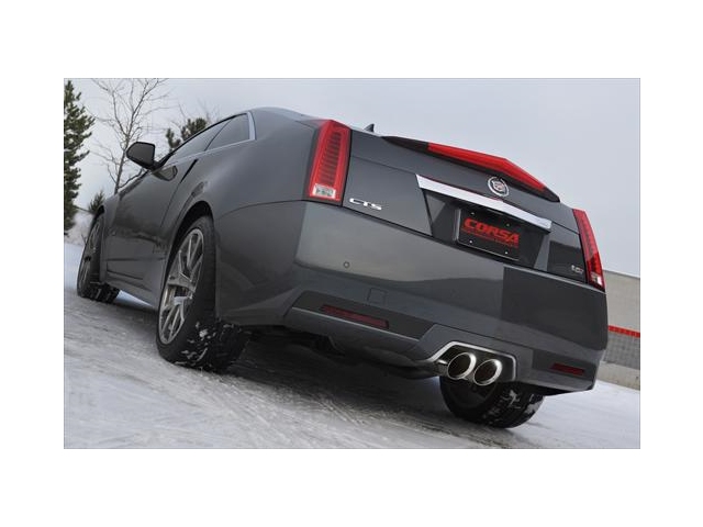CORSA SPORT 2.5" Dual Center Rear Exit Axle-Back Exhaust w/ Single 4.5" Polished Tips (2011-2015 CTS-V) - Click Image to Close