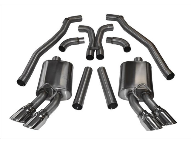 CORSA SPORT 3.0" Dual Rear Exit Cat-Back Exhaust w/ Twin 4.0" Polished Tips (2012-2015 Camaro ZL1) - Click Image to Close