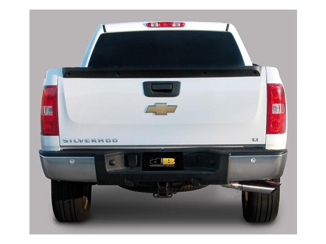 dB SPORT 3.0" Single Side Exit Cat-Back Exhaust w/ Single 4.0" Polished Tip (2010-2013 Silverado & Sierra 1500 4.8L & 5.3L) - Click Image to Close