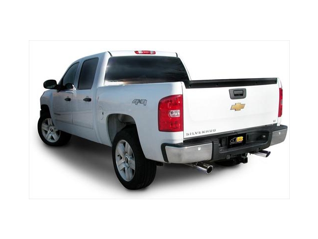 dB SPORT 3.0" Dual Rear Exit Cat-Back Exhaust w/ Single 4.0" Polished Tips (2007-2009 Silverado & Sierra 1500 6.2L) - Click Image to Close