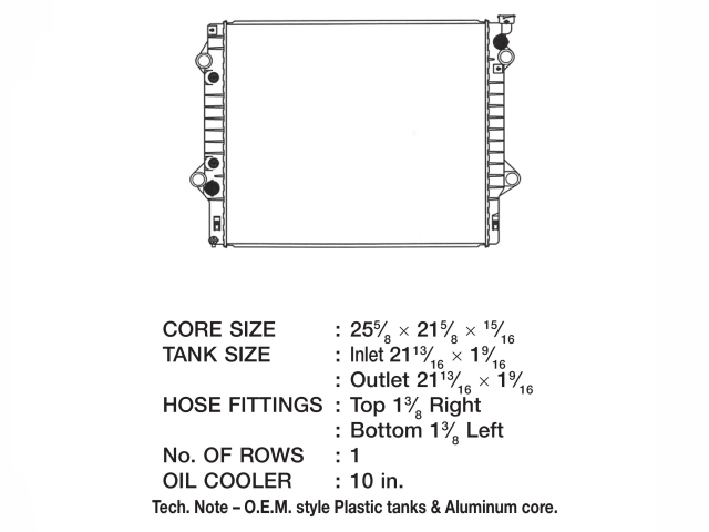 CSF 1 Row Plastic Tank Aluminum Core Radiator (2005-2015 Toyota Tacoma 4.0L V6)