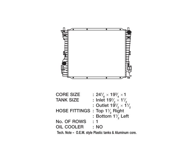 CSF 1 Row Plastic Tank Aluminum Core Radiator (2005-2010 Ford Mustang 4.6L MOD & 2011-2014 Mustang GT)