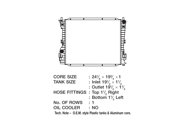 CSF 1 Row Plastic Tank Aluminum Core Radiator (2011-2014 Mustang 5.0L COYOTE)