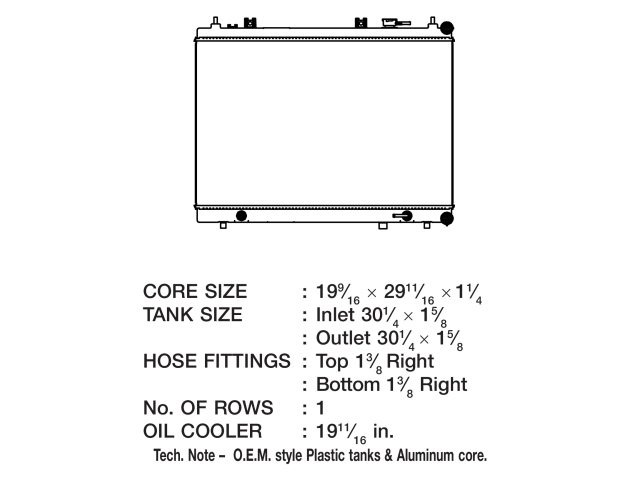 CSF 1 Row Plastic Tank Aluminum Core Radiator (2013-2019 Nissan Pathfinder 3.5L V6)