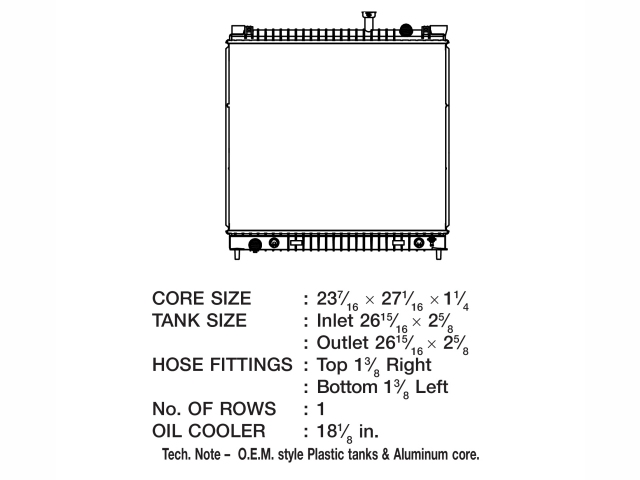 CSF 1 Row Plastic Tank Aluminum Core Radiator (2004-2015 Nissan Titan & 2005-2015 Armada 5.6L V8)