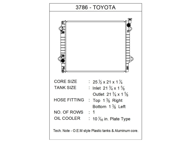 CSF 1 Row Plastic Tank Aluminum Core Radiator (2016-2023 Toyota Tacoma 3.5L V6)