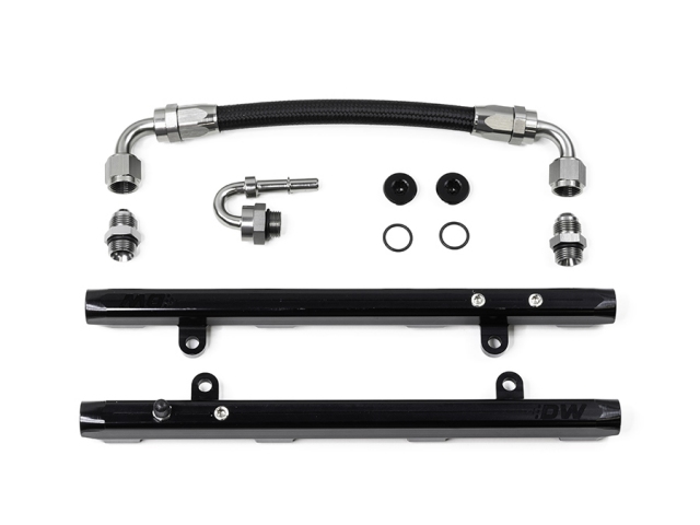 DEATSCHWERKS Billet Fuel Rails w/ Crossover & Plumbing Kit (2011-2017 FORD 5.0L COYOTE) - Click Image to Close