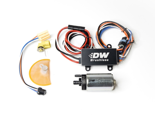 DEATSCHWERKS DW440 Brushless Fuel Pump Kit w/ PWM Speed Controller (1999-2004 Mustang) - Click Image to Close