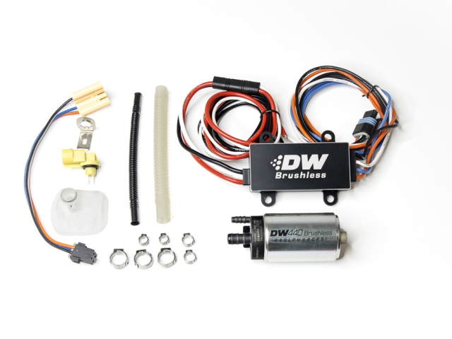 DEATSCHWERKS DW440 Brushless Fuel Pump Kit w/ Dual Speed Controller (2015-2020 Mustang GT & F-150) - Click Image to Close