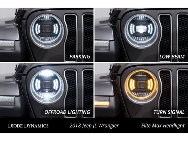 DIODE DYNAMIC ELITE MAX LED Headlights (2018-2023 Jeep Wrangler JL & JLU) - Click Image to Close