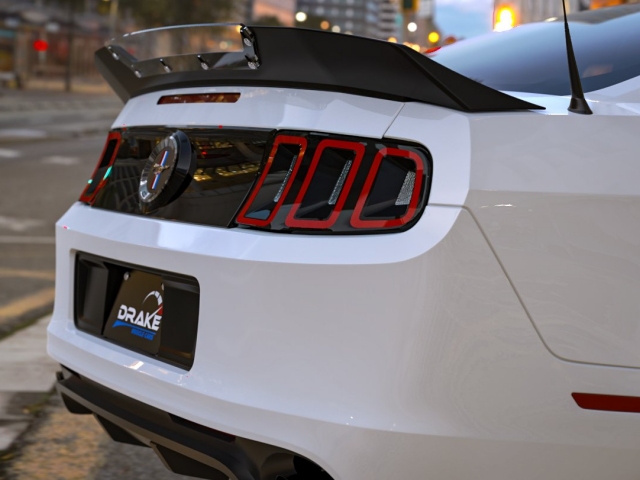 DRAKE Wicker Bill Style Rear Spoiler, Satin Black (2010-2014 Ford Mustang)