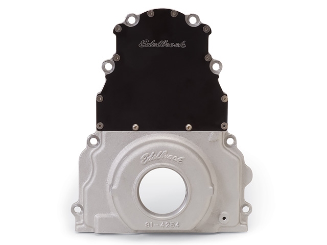 Edelbrock Two-Piece Aluminum Timing Cover w/ Rear Mounted Cam Sensor (GM LS1 & Early Model Trucks)