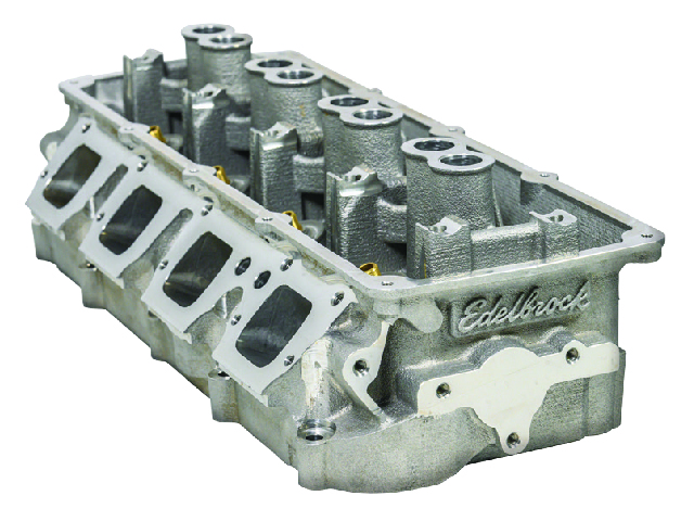 Edelbrock PERFORMER RPM Cylinder Head [RUNNER 215cc | CHAMBER 73cc | SPARK PLUGS Straight Dual | VALVE SIZE IN. 2.165" EX. 1.650" | VALVE TRAIN Hyd. Roller | VALVE SPRINGS Conical | VALVE SEAT CI PM | MAX. LIFT .675" | RETAINER MATERIAL Chromoly Steel] (CHRYSLER HEMI)