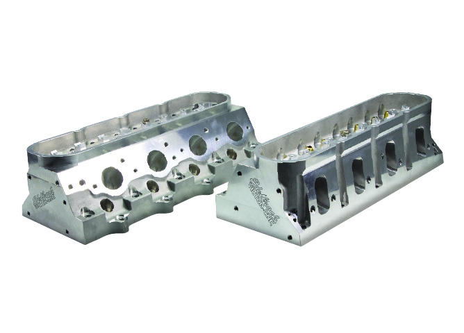 Edelbrock VICTOR CNC 11° 6-BOLT Cylinder Heads [PORT VOLUME 263cc | CHAMBER 68cc | SPARK PLUGS Angle | VALVE SIZE IN. 2.165" EX. 1.600" | VALVE SEAT PM | VALVE TRAIN Bare] (GM 6.2L LS3)