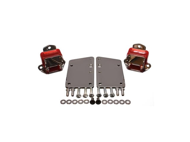 Energy Suspension GM LS-Series Motor Conversion Set, Chrome Finish, Tall & Narrow Mount, Red - Click Image to Close