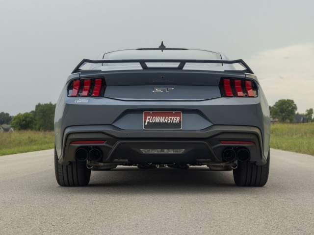 FLOWMASTER OUTLAW Axle-Back Exhaust w/ Black Quad Tips (2024 Ford Mustang GT)