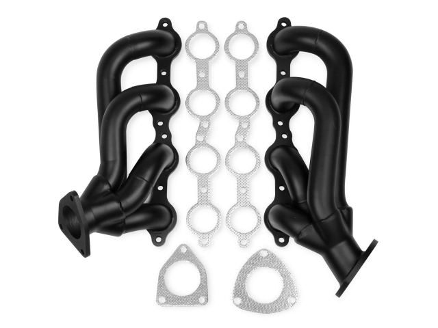 FLOWTECH Shorty Headers, Black Painted, 1-7/8" x 2-1/2" - Click Image to Close