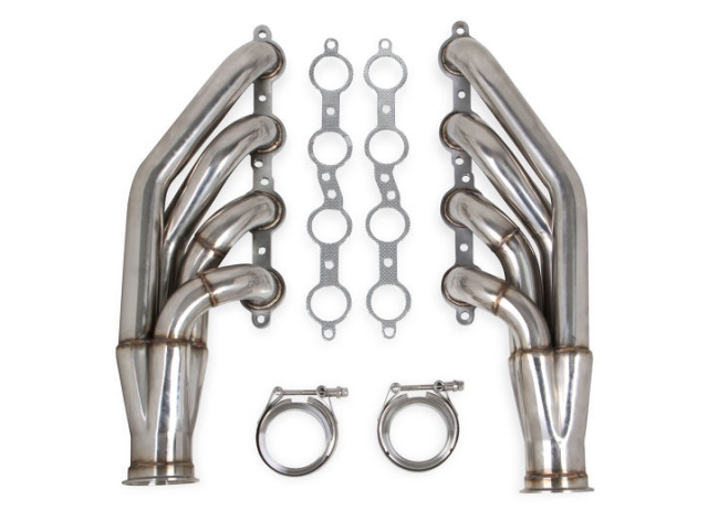 FLOWTECH LS Turbo Headers, Up & Forward, Polished, 1-3/4" x 3"