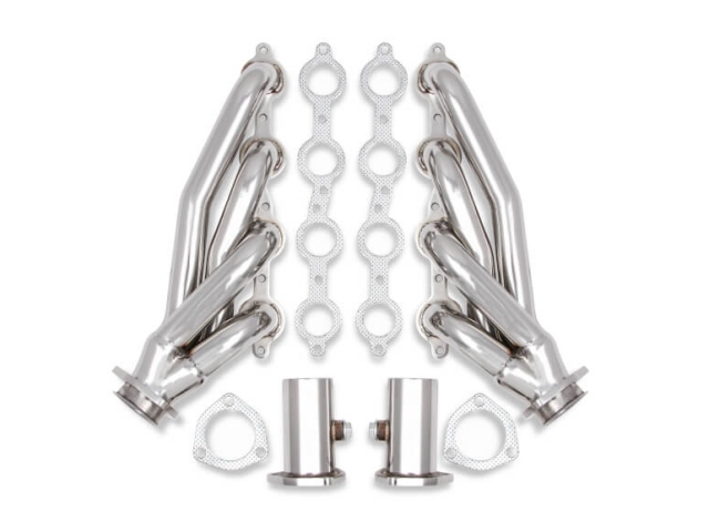 FLOWTECH Shorty Headers, 1-5/8" x 2-1/2", Polished (GM LS) - Click Image to Close