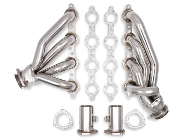 FLOWTECH Shorty Headers, 1-5/8" x 2-1/2", Polished (1982-1993 Chevrolet S-10 LS) - Click Image to Close
