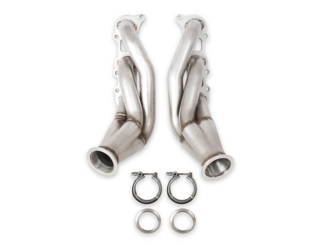 FLOWTECH Forward Facing Turbo Headers, Natural 304 Stainless Steel, 1-5/8" x 2-1/2" (FORD 5.0L COYOTE)