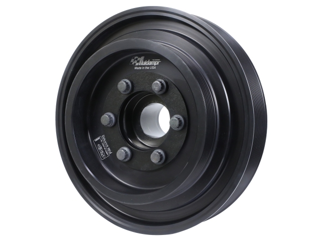 Fluidampr Harmonic Damper [11% OVERDIRVE | Bore Diameter 1.48" | Engine Balance Internal | Finish Black Anodized/Black Zinc | Length 3.65" | Material Aluminum/Steel | Drive Belt Type Serpentine | Pulley Groove Quantity 10/6 | Mounting Hardware Included No | Outside Diameter 9-1/8" | Safety Rating SFI 18.1 | Weight/Rotating Weight 13.1/8.7 lbs] (2015-2023 CHRYSLER 6.2L HELLCAT) - Click Image to Close