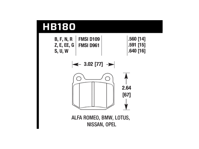 HAWK HT-10 (HIGH TORQUE) Brake Pads, Front & Rear