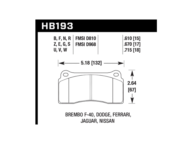 HAWK DTC-60 (DYNAMIC TORQUE CONTROL) Brake Pads, Front & Rear