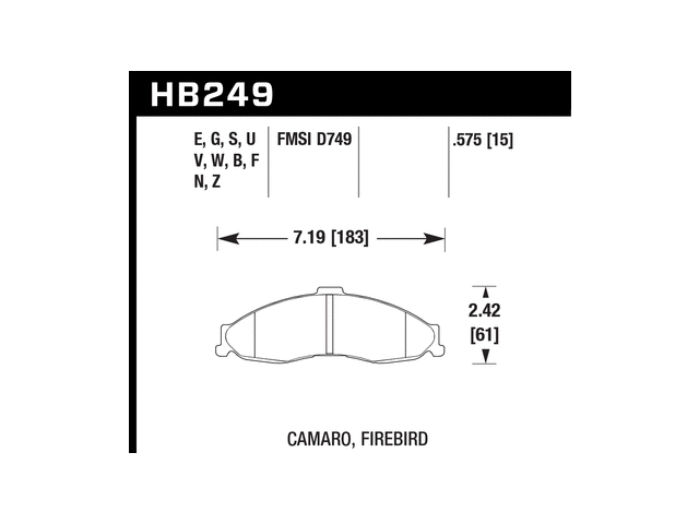 HAWK HPS (HIGH PERFORMANCE STREET) 5.0 Brake Pads, Front (1998-2002 Camaro & Firebird LS1)