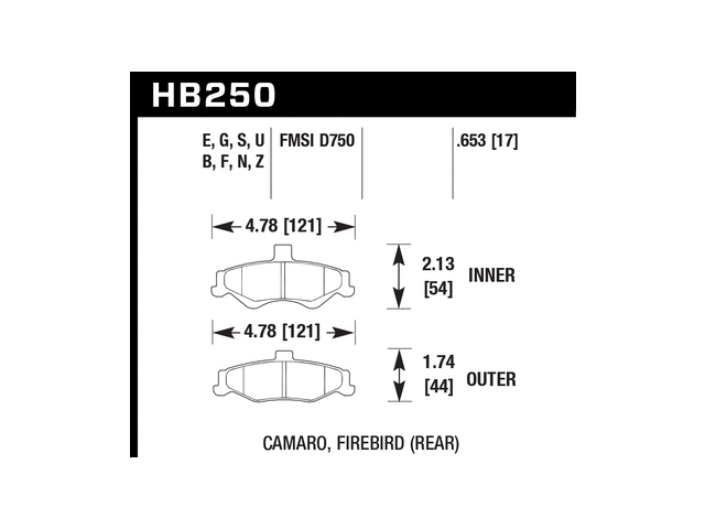 HAWK HT-10 (HIGH TORQUE) Brake Pads, Rear (1998-2002 Camaro & Firebird LS1)