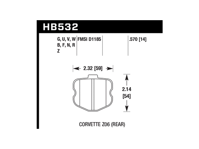 HAWK DTC-80 (DYNAMIC TORQUE CONTROL) Brake Pads, Rear (2006-2008 Corvette Z06)