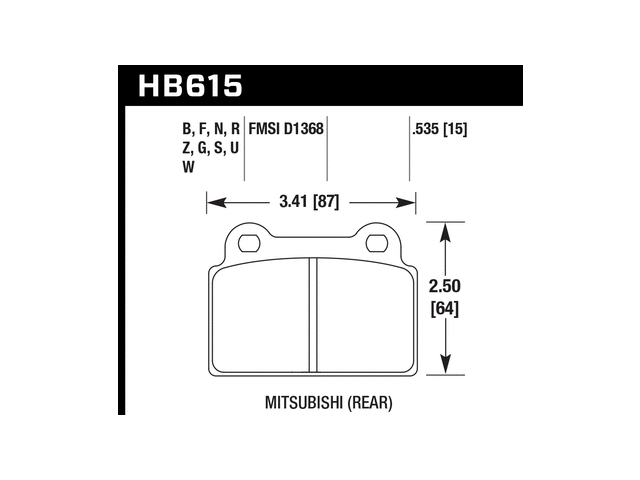 HAWK HT-10 (HIGH TORQUE) Brake Pads, Rear (2008-2014 Lancer Evolution)