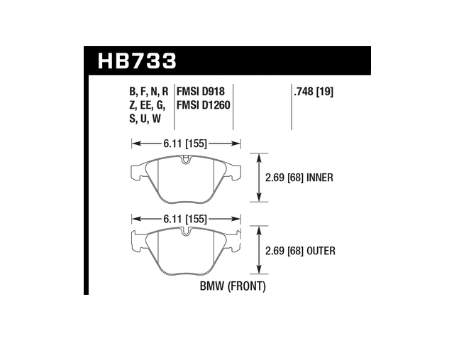 HAWK DTC-80 (DYNAMIC TORQUE CONTROL) Brake Pads, Front - Click Image to Close