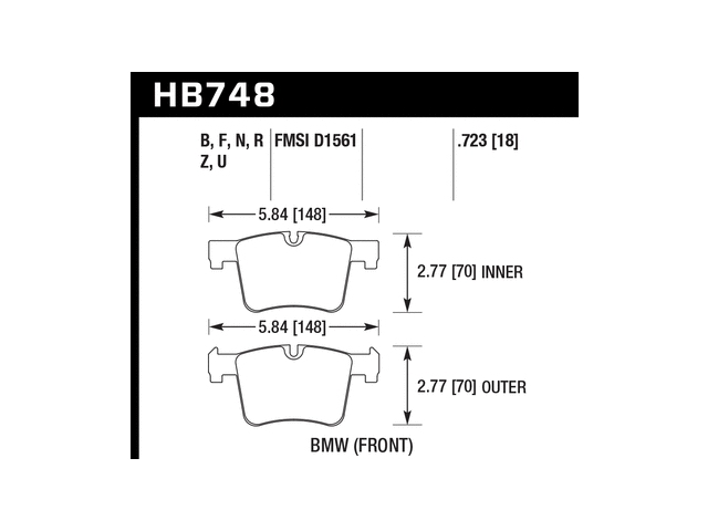 HAWK DTC-70 (DYNAMIC TORQUE CONTROL) Brake Pads, Front - Click Image to Close