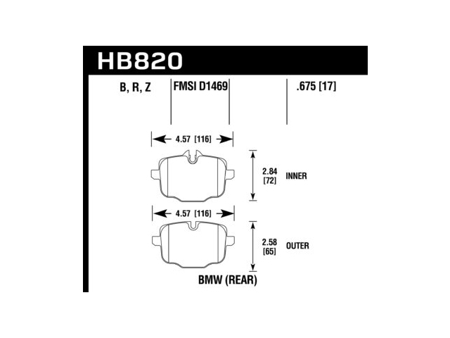 HAWK HPS (HIGH PERFORMANCE STREET) 5.0 Brake Pads, Rear - Click Image to Close