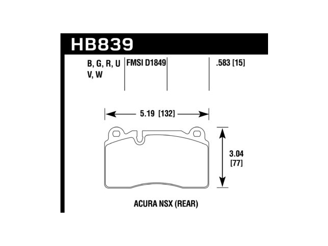HAWK DTC-30 (DYNAMIC TORQUE CONTROL) Brake Pads, Rear (2017 Acura NSX & 2016-2017 Viper ACR) - Click Image to Close