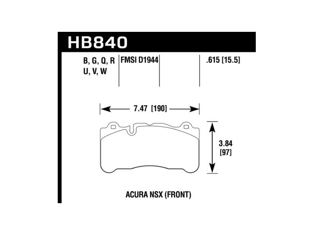 HAWK DTC-80 (DYNAMIC TORQUE CONTROL) Brake Pads, Front (2017-2019 Acura NSX)