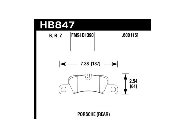 HAWK PC (PERFORMANCE CERAMIC) Brake Pads, Rear (2011-2018 Porsche Cayenne)