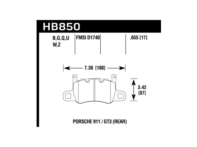HAWK PC (PERFORMANCE CERAMIC) Brake Pads, Rear - Click Image to Close