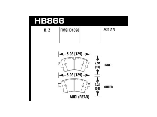 HAWK HPS (HIGH PERFORMANCE STREET) 5.0 Brake Pads, Rear - Click Image to Close