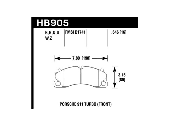 HAWK PC (PERFORMANCE CERAMIC) Brake Pads, Front (2019 Porsche 911)