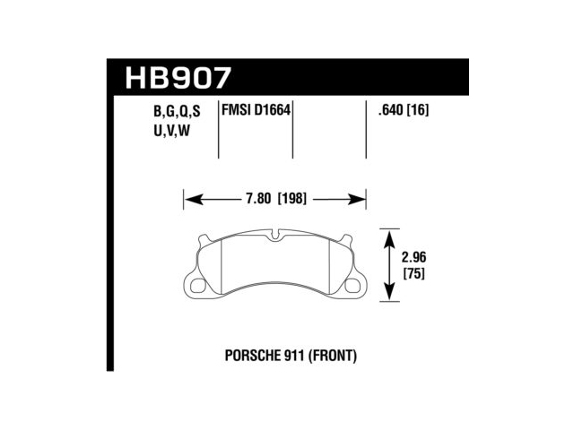 HAWK HT-10 (HIGH TORQUE) Brake Pads, Front (2012-2015 Porsche 911)