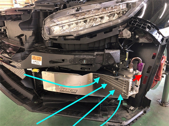 HKS Oil Cooler Kit (2017-2021 Civic Type R) - Click Image to Close