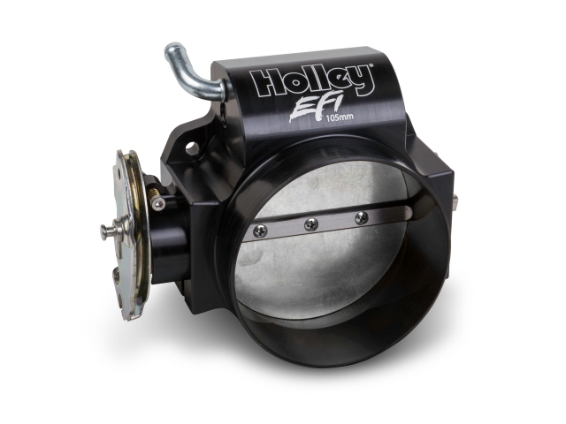 Holley EFI LS 105mm Throttle Body w/ Cable Drive & Taper, Black Anodized